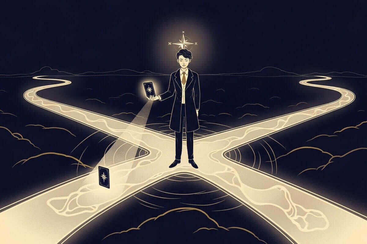 Using a career tarot reading for guidance at a professional crossroads.