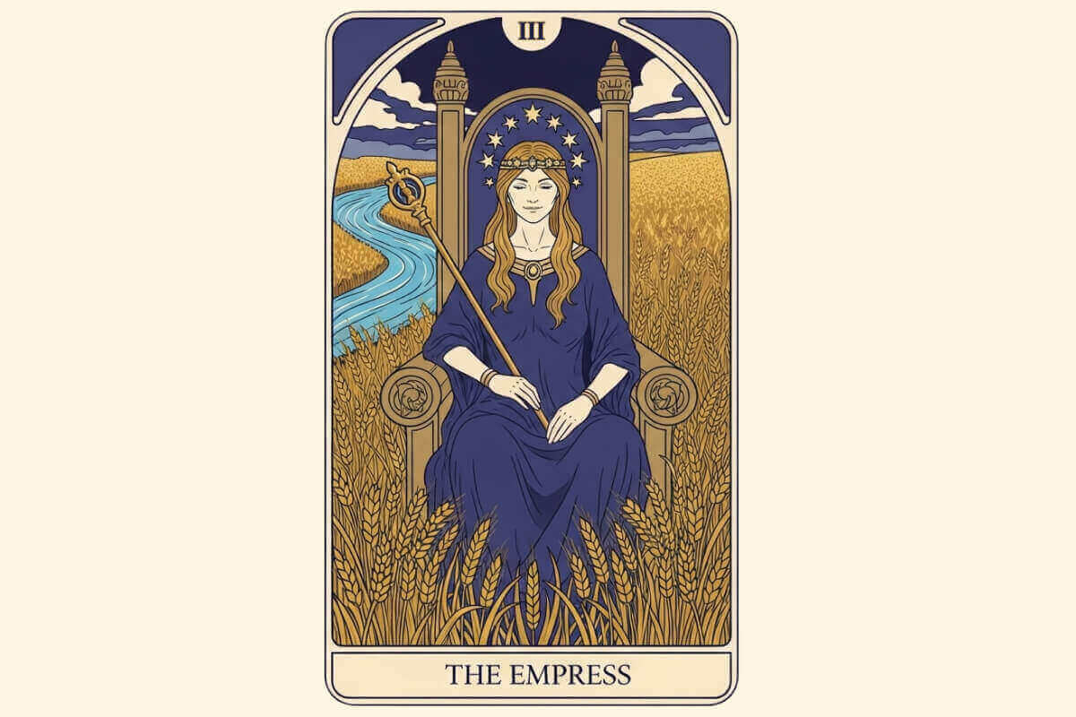 The Empress tarot card meaning for abundance, creativity, and nurturing.